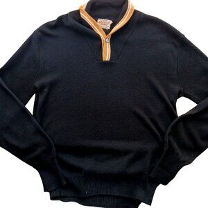 Large Vintage Campus Shawl Collar Sweater Orlon Acrylic Pullover 1960's Mod Prep